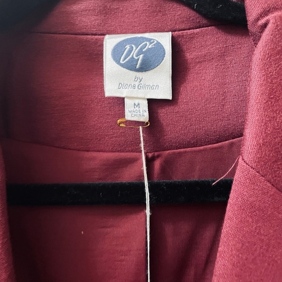 DG2 by Diane Gilman Size Medium Maroon Burgundy Women's Sequins Party Blazer - Picture 4 of 7